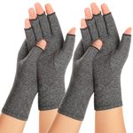 SUPERFA 2 Pairs Compression Gloves for Arthritis for Women and Men, Bamboo Arthritis Compression Gloves for Pain Relief Rheumatoid and Osteoarthritis Fingerless Gloves