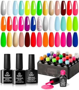 Beetles 20 Pcs Gel Nail Polish Kit, Neon Nail Polish Hot Pink Magenta Lemon Green Soak Off Nail Gel Polish Starter Kit with Glossy & Matte Top Coat Base Gel Nails Manicure Gifts for Women