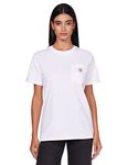 Carhartt Women's Loose Fit Heavyweight Short-Sleeve K87 Pocket T-Shirt, White, XS