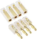 Be In Your Mind 4 Way Banana Plugs 4mm/4.5mm 4 Way Cable Connector Speaker Binding Post Car Speaker Banana Plug Male and Female Connectors for 6mm² Cable Cross Section 24V