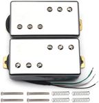 SAPHUE Two Line 3+3 Brass Cover Humbucker Guitar Pickup 4 Coil Cable 7.5k/15k Coil Splitting Pickup for LP Guitar Chrome