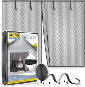AUGO Garage Door Screen Magnetic Closure - Garage Screen Doors for 1 Car Garage Pull Down - Magnetic Screen Door Mesh - Heavy Duty Weighted Bottom - Pet & Kid Friendly - Keep Open Feature - 9' x 7'