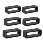 6 Pcs Watch Band Keepers, 18mm/20mm/22mm Silicone Watch Strap Holder Loops Watch Strap Retainer Black Rubber Watch Strap Keeper Replacement Watch Band Fastener Rings for Smart Sport Watches Parts