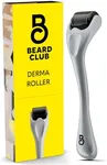 The Beard Club Derma Roller for Face, Body and Scalp - Microneedling for Men and Women with 540 Titanium Microneedles - Beard Roller & Micro Needling Scalp Hair - Silver & Black