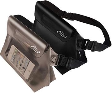AiRunTech Waterproof Pouch with Waist Strap (2 Pack) | Beach Accessories Best Way to Keep Your Phone and Valuables Safe and Dry | Perfect for Boating Swimming Snorkeling Kayaking Beach(Black+Grey)