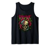 Funny Bullet My Valentine Skull Roses and Red Blood Horror Tank Top