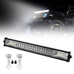 APSMOTIV 96 LED Fog Light Bar Off Road Driving Flood and Spot Lamp for Jeep, ATV, SUV, Truck, Car, Bus, Trailer, tractor, Boat (240W, White Light, 1 PC)