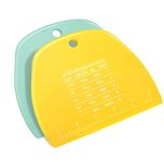 2 Pieces Dough Scraper Food Safe Plastic Dough Cutter Bench Scraper,Cutter Multipurpose Food Scrapers for Dough, Cake, Bread