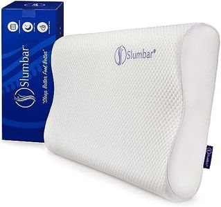 Slumbar Contour Memory Foam Pillow for Neck, Shoulder, and Back Pain Relief | Provides Cervical Orthopaedic Support | Ice Cold Fabric Cover | Free Ebooks | 60 Night Trial