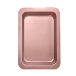 Wiltshire Rose Gold Slice Tin, PFOA PTFE Free, Robust Brownie Cake Pan, Non-Stick Coating, Rectangular Coated Baking Pie Tin, Cake Mould, Sheet Steel Bakeware, 32x21.5x3.5cm