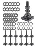 T Slot Bolts for Thule, Yakima Roof Rack Cross Bars, Platform, Cargo Basket, Stainless Square T Track Bolt Adapter to Secure Bike/Ski/Kayak Rack, Solar Panel, Awning, M6x35mm, 4mm Thick, 12 PK, Black