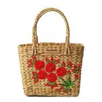 Habere India-All the Cultures Fabricating India Wicker Baskets | Lunch Basket | Embroidered Tote Basket | Picnic Baskets | Cane Basket for Gifting (Rectangular, Design 01)