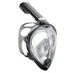 KUYOU Full Face Snorkel Mask, Snorkeling Gear for Adults Teens with Latest Dry Top Breathing System, Foldable 180°Panoramic View Snorkeling Mask Adult, Anti-Fog & Anti-Leak (Black Grey, L-XL)