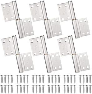 Zocipro 6Pcs 4 Inch Lift Off Hinges with Screws, 360 Degree Rotation Door Flag Hinge, Stainless Steel Flag Door Hinges, Slip Joint Flag Hinges, Detachable Door Hinge for Internal & External Doors