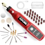 YEPLING Cordless Rotary Tool, 3.7V Li-Ion 15000rpm Electric DIY Mini Polisher Kit, 42 Pieces Accessories USB Cordless Multi-Tool, Great for Nail Polishing and Light Work