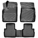 RizLiner Nissan Rogue 2021-2025 (No Sport Models) Floor Mats 3D Custom Fit Compatible with Nissan Rogue Car Mats Laser Measured 1st & 2nd Row Floor Liners All Weather Odorless Non-Slip TPE (Black)