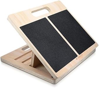 Navaris Tabla Inclinada de Madera - Tabla de ejercicios en casa para estiramientos de gemelos pantorrillas y tobillos - Para todas las edades - Superficie antideslizante