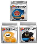 Tassimo 3 Decaf Variety Bundle - 1 x Marcilla Espresso Decaf, Cafe Hag Crema Decaf, LOR Decaf Espresso (All Decaffeinated - Total 48 Servings/Discs)