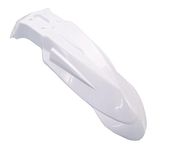 Motorbike Front Mudguard Fender for Supermoto, Motocross, Trail Bike and Off-Road Adventure Bikes | Ideal Motorcycle Splashguard to fit various Honda Kawasaki Suzuki Kawasaki KTM Models | White