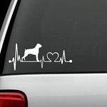 CCI Boxer Heartbeat Decal Vinyl Sticker|Cars Trucks Vans Walls Laptop| White |5.5 x 2.5 in|CCI475