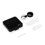 Lens Case, Lens Holder Eye Care Soak Storage Lenses Container Case Mirror Box Travel Kit(Black)