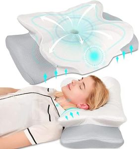 Pulatree Cervical Pillow for Neck Pain Relief, Odorless Contour Memory Foam Pillows with Cradles Design, Ergonomic Orthopedic Bed Pillows for Sleeping, Comfort Support for Side, Back, Stomach Sleeper