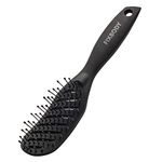 FIXBODY Curved Vent hair Brush for Blow Drying, Styling and Solon, Detangling Hair Brush for Short Thick Tangles Hair, Both Men and Women, Added Extra Volume, Black