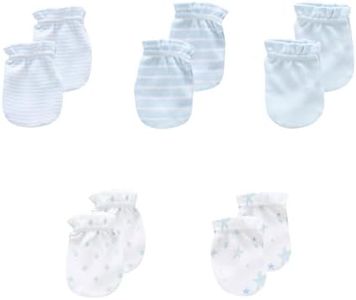 JELYLOVE 5 Pack Unisex New Born Boy Girls No Scratch Mittens Cotton Soft Baby Gloves Accessory 0-3 Months Baby Essentials