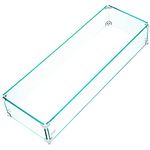 VEVOR Fire Pit Wind Guard, 35.5 x 11.5 x 6 inch Glass Flame Guard, Oblong Glass Shield, 0.3" Thick Fire Table, Clear Tempered Glass Flame Guard, Steady Feet Tree Pit Guard for Propane, Gas, Outdoor