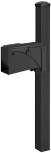 BestNest Whitehall Superior Mailbox Post with Newspaper Box, Black