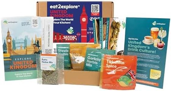 eat2explore Global Cooking Kit - Authentic Recipes, Essential Spices, Cultural Fun & Expert Drink Pairings. Perfect for New Year Date Night or Dinner Parties. (UNITED KINGDOM edition)