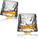 DAWNTREES Whiskey Glasses Set of 2,Wobble Personalised Whisky Tumbler, Gift for Men,Husband and Dady, Beautiful Design,for Scotch Bourbon Rum Drams Cocktails Cognac Barware…