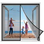 Magnetic Fly Screen Window 185x230cm Insect Protection Fly Screens for Doors Automatically Closing, Hands Free Mesh Fly Curtain, Durable Mosquito Net Door Black Reinforced