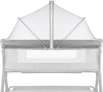 DUSHARKFUN Mosquito Net for Babies Crib to Keep Insects/Bugs/Cats Out, Toddler Bassinet/Bedside Sleeper/Crib Tent Safety Net with Two-Way Zippers & Storage Bag, Breathable Mesh Holes, White