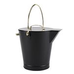 Minuteman International ASH-02 Ash Bucket Black with Polished Brass