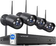 Wireless Security Camera System,SMONET 1080P 8 Channel Home Surveillance DVR Kits with 4pcs 2MP Full HD Cameras 3TB HDD Night Vision Motion Detection Free App for Indoor Outdoor 24/7 Video Recording