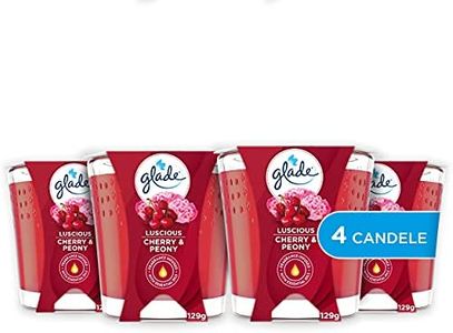 glade Candele Profumate, Set da 4, con Oli Essenziali, Fragranza Cherry & Peony 4x129gr