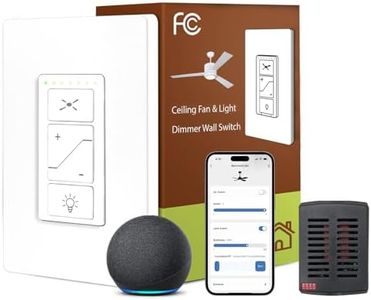 Ceiling Fan Remote Control Kit, Universal Smart WiFi Ceiling Fan Remote Control with Small Size Receiver for Hunter/Harbor Breeze/Westinghouse/Honeywell/Other Ceiling Fan Compatible with Alexa