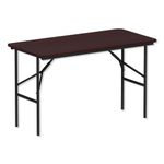 Alera® - Folding Table, Rectangular, 48w x 24d x 29h, Walnut - Sold As 1 Each - Locks for easy storage.