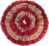 Juvale Rustic Red, Burlap Christmas Tree Skirt, Round Tree Skirt, Holiday Decor (42 in)