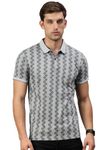 Classic Polo Men's Printed Grey/Black Cotton Slim Fit Half Sleeve T-Shirt