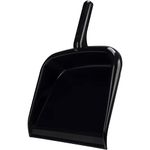 SPARTA Large Handheld Dustpan with Hanging Hole, Heavy-Duty Plastic Dustpan with Wide Lip for Countertops and Surfaces, Plastic, 10 Inches, Black