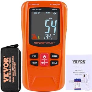 VEVOR 3-in-1 EMF Meter, 5Hz-6GHz, Handheld Rechargeable Electromagnetic Field Radiation Detector, Digital LCD EMF Tester for EF MF RF Home Inspections Outdoor Ghost Hunting 5G Cell Tower Temperature