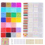 Friendship Bracelet Making Kit – 2 Box Set Seed Beads, – DIY Jewelry Making Set– Includes 28 Colors of Glass Beads, Letter Beads, Gold Spacers, and String – Great for Friendship Bracelets