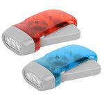 ciciglow Hand Crank Flashlights, 3 LED Hand Press Torch Outdoor Mini Manual Hand Crank Torch Emergency Flashlight Lamp for Camping/Hiking/Traveling/Repairing/Checking(Red with blue)