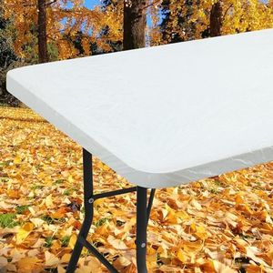 smiry Rectangle Picnic Tablecloth, Waterproof Elastic Fitted Table Covers for 6 Foot Tables, Wipeable Vinyl Tablecloths for Camping, Indoor, Outdoor (Clear, 30x72 Inches)