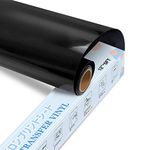 YRYM HT Heat Transfer Vinyl - 12" x 5ft Black Premium HTV Vinyl Roll for T-Shirts,Black Iron on Vinyl for DIY Heat Vinyl Design - Easy to Cut & Weed (Black)