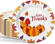 Ginkgo Thanksgiving Paper Plates, 30 Count Disposable Dessert Serving Party Platters, Heavy Duty Fall Autumn Harvest Plates Party Supply Thanksgiving Decor, 8.5 Inch