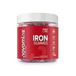 Iron Gummies – Sugar Free - High Strength Iron Supplement for Women and Men – Vegan – 1 Month Supply – Chewable Iron Gummies - Immunity & Energy Supplements for Adults - Made by Novomins