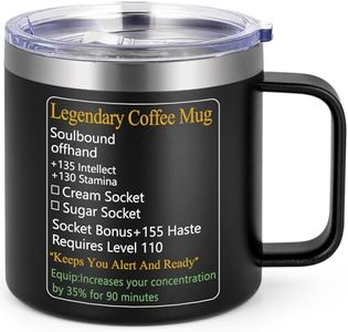 LiqCool Funny Gaming Mug, 14 Oz Legendary Insulated Coffee Mug, Valentine’s Day Gifts for Men Boyfriend Brother Husband Wife, LOL DND Mug for Nerdy Guy Gamer and Coffee Lover, Stainless Steel(Black)